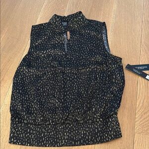 Black and Gold Sleeveless Top